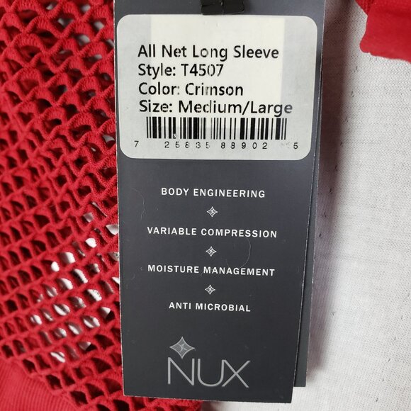 NWT Nux Active All Net Long Sleeve Top in Crimson size M/L Athleisure Yoga Gym - Picture 6 of 16